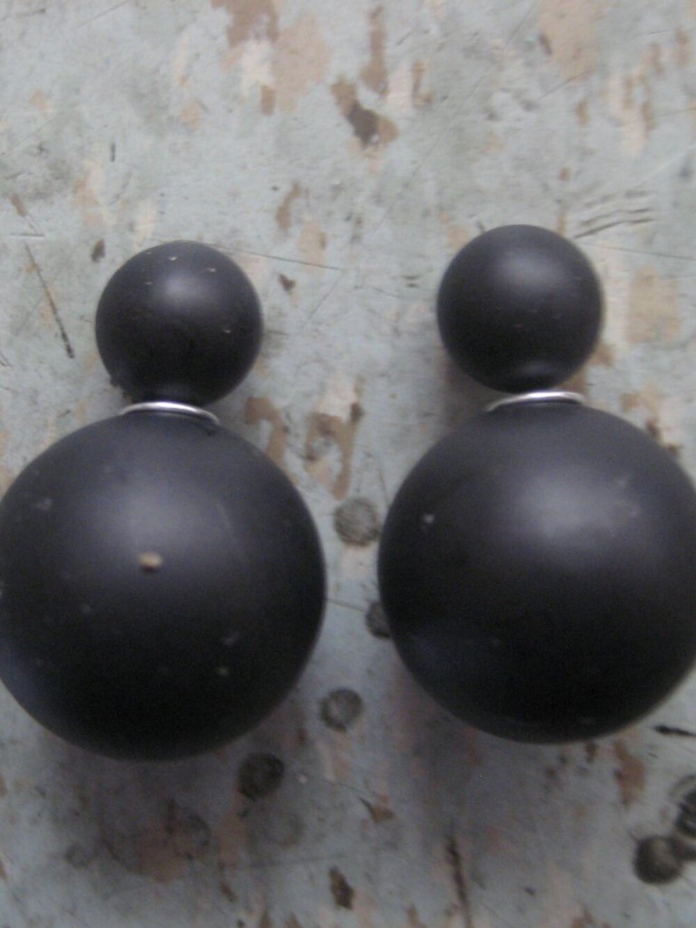 Black Double-Sided Pearl Earrings